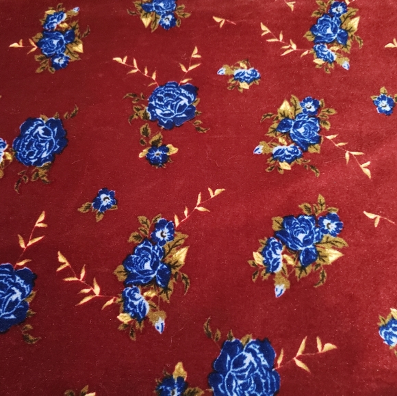 Red Floral Dress Silk Velvet Soft Size Medium - Picture 4 of 8